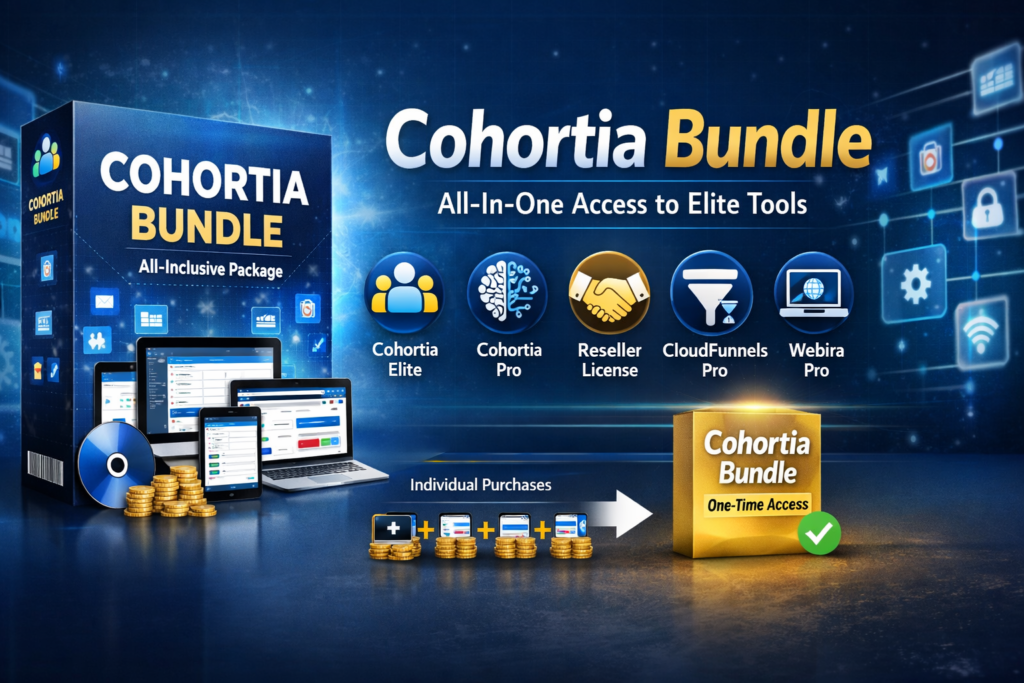 Cohortia Bundle overview showing all included features and upgrades